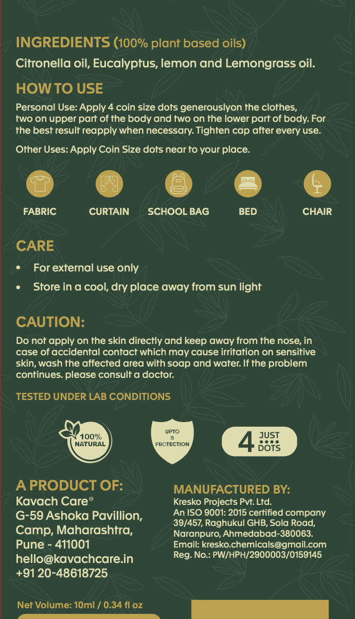 Kavāch™ Natural Mosquito Repellent – Fabric Roll-On (10ml)